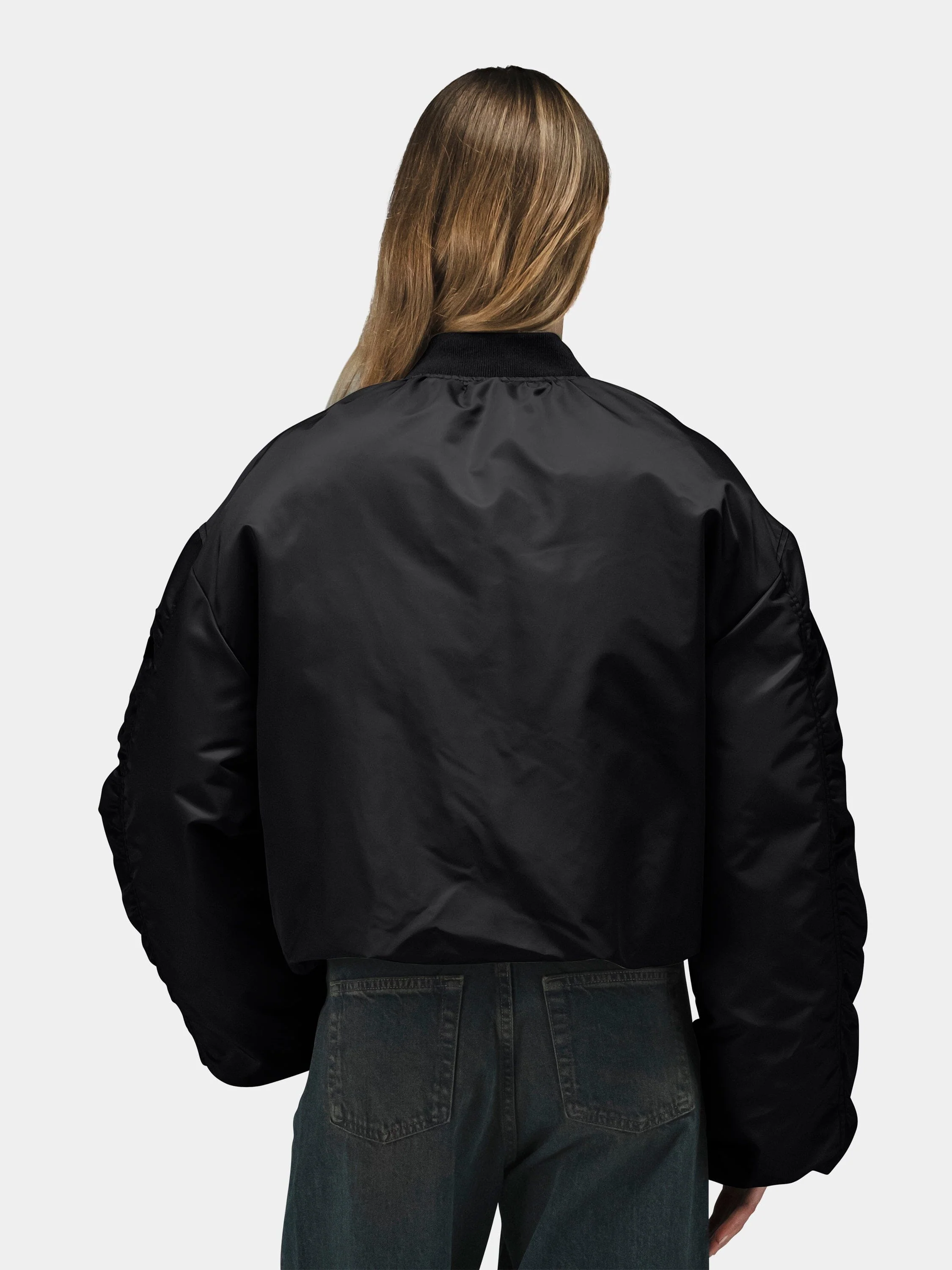 KNIT RIB MA-1 FLIGHT JACKET WOMENS - Image 9
