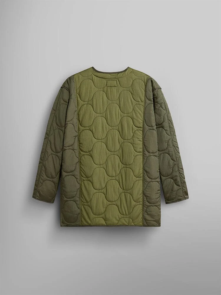 WOMEN'S MIXED MEDIA QUILTED LONG LINER (OG-107 GREEN) - Image 8
