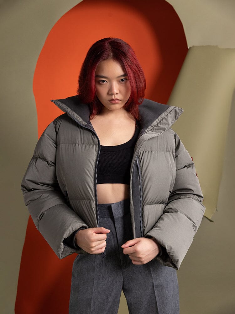 SIERRA SHORT PUFFER PARKA WOMENS (FIELD GRAY) - Image 4