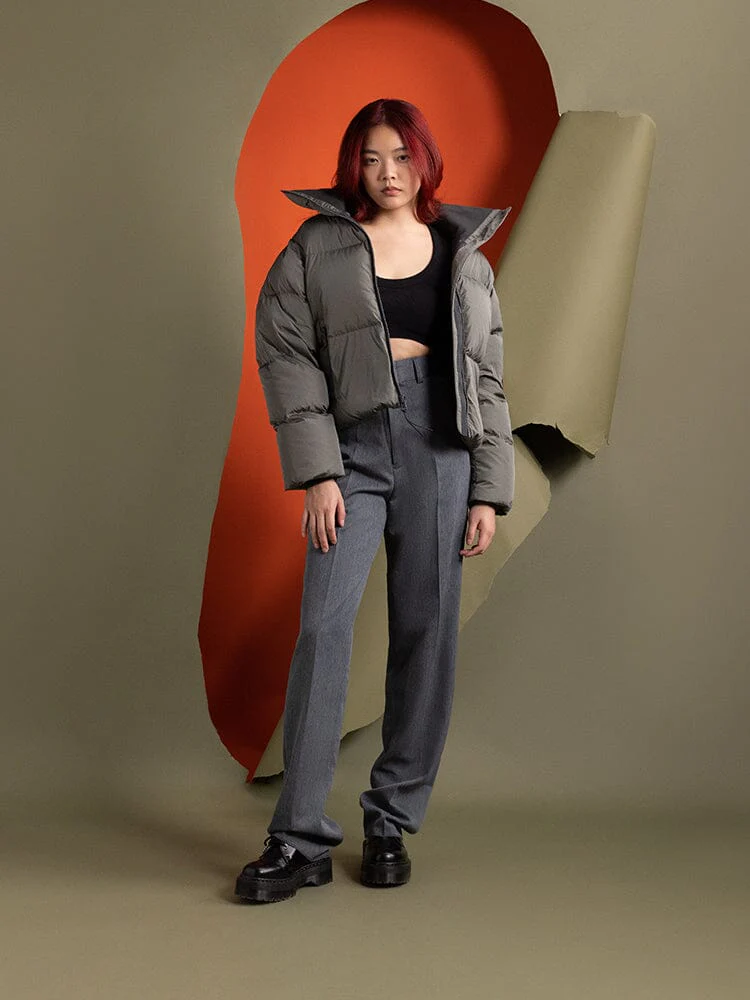 SIERRA SHORT PUFFER PARKA WOMENS (FIELD GRAY) - Image 5