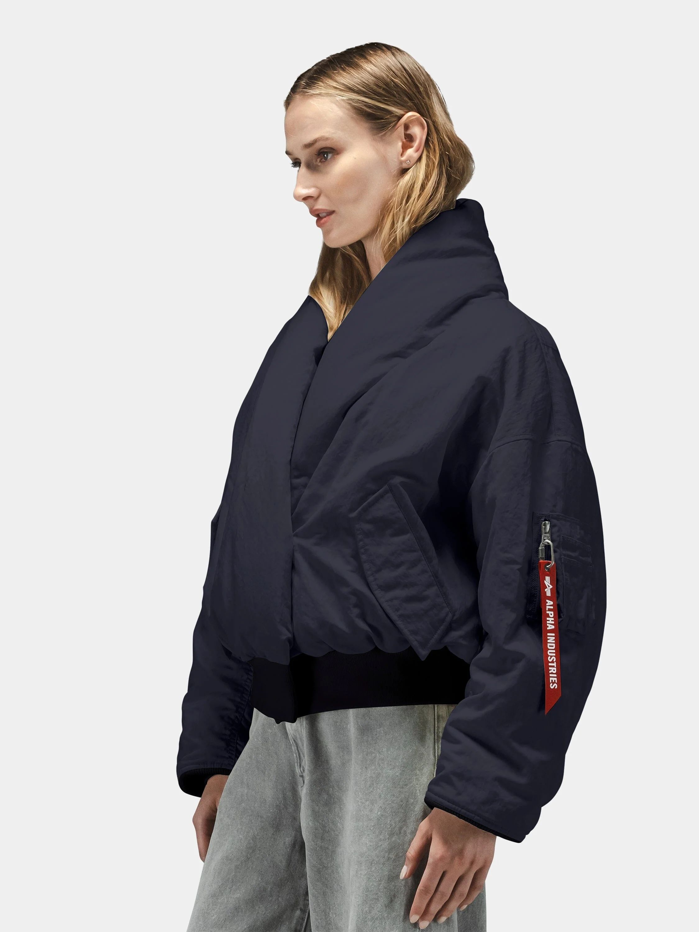 SHAWL COLLAR BOMBER JACKET WOMENS - Image 3