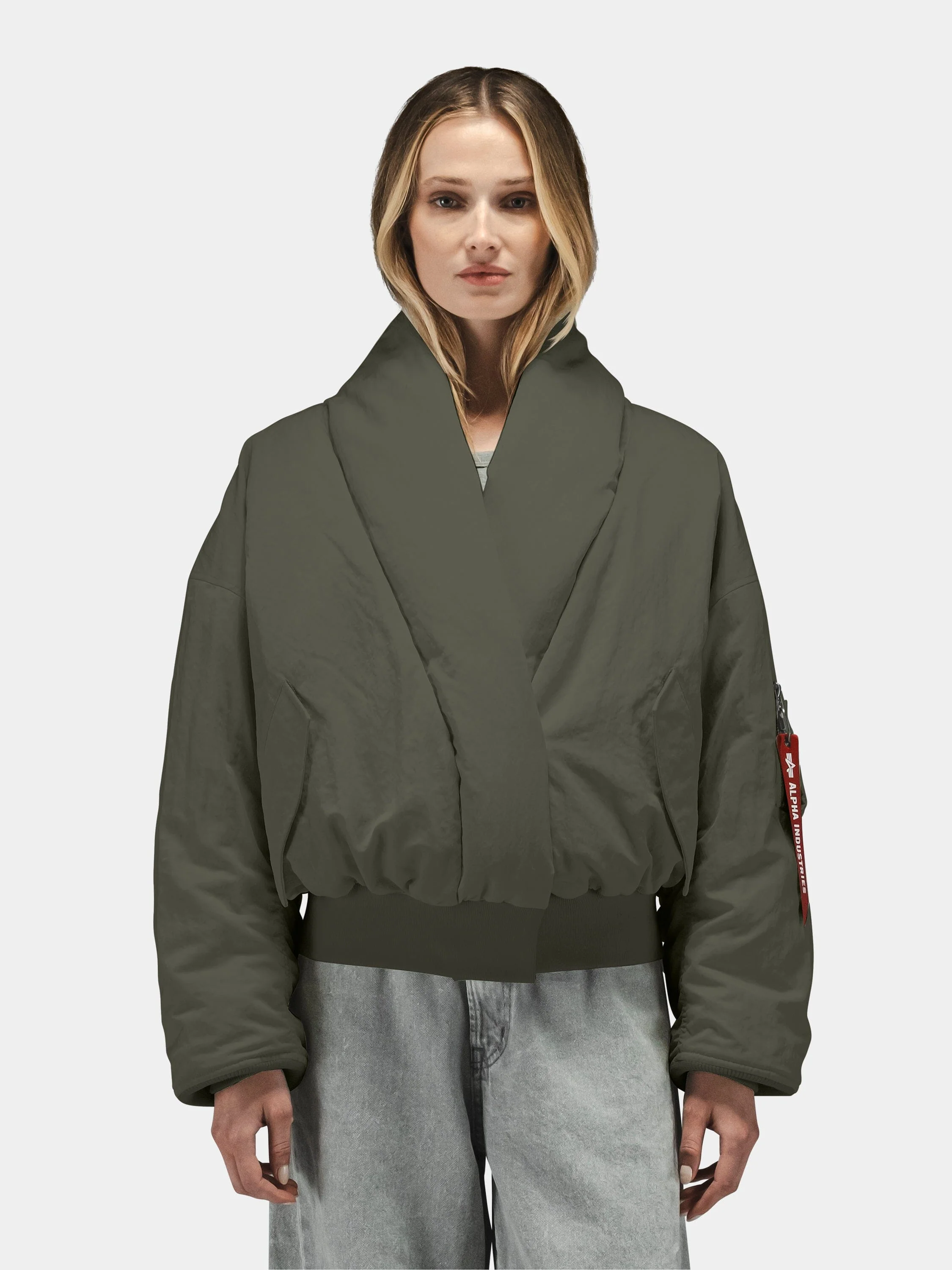 SHAWL COLLAR BOMBER JACKET WOMENS - Image 9