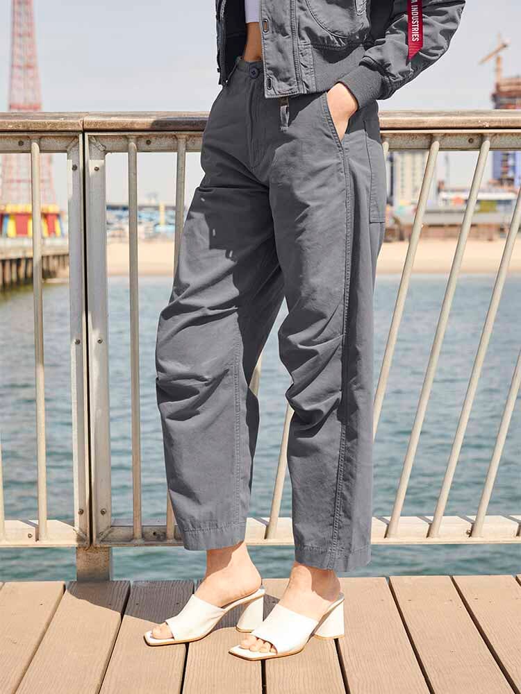 WOMEN'S BARREL LEG PANTS (AIRCRAFT GRAY) - Image 2